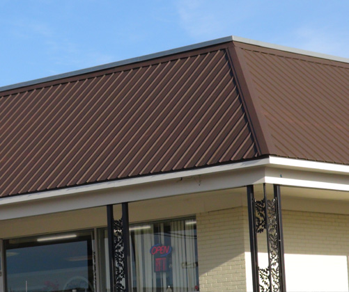 commercial building using a metal roofing system